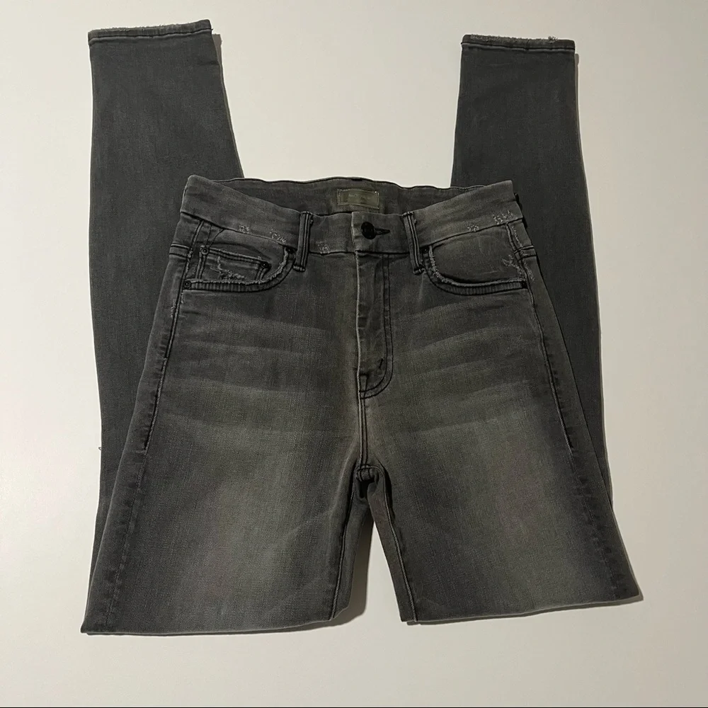 MOTHER Women's Skinny Jeans in Dark Gray - Picture 2 of 8